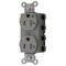Hubbell Wiring Device-Kellems Straight Blade Receptacle, 5-20R, 20 A, 125V AC, 2 Pole, 3 Wire, Flush Mount, Grounded SNAP8300GYLTRA - alternate 2